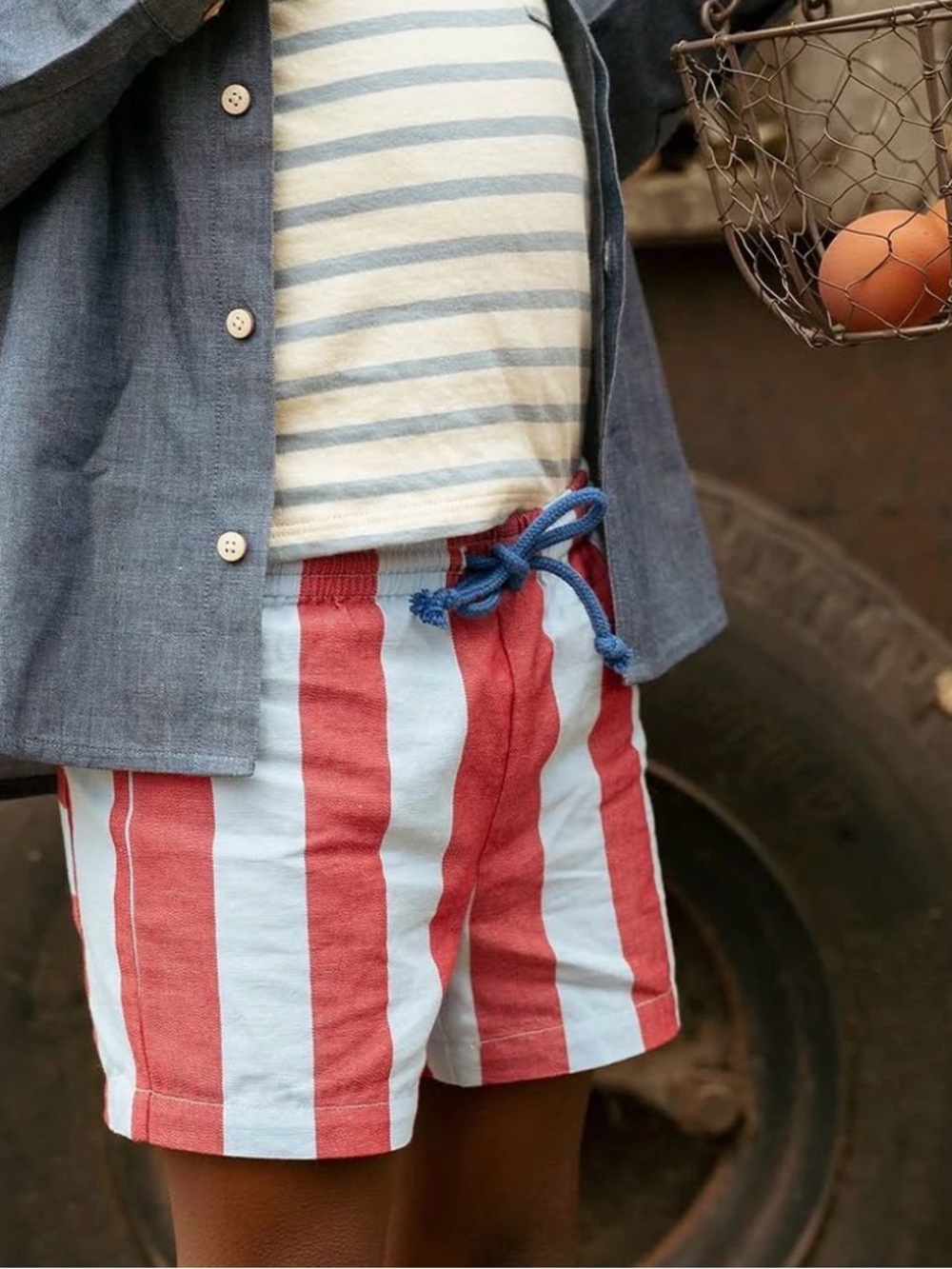 Oso & Me Baby Bingo Short in Cherry Stripe Size: 18m